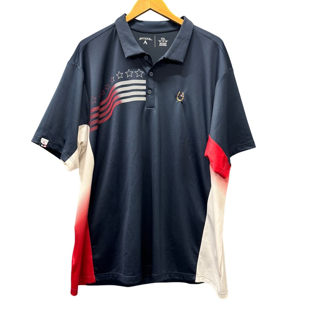 Antigua Polo Shirt Mens XXL Golden Horseshoe‎ Golf Colonial Williamsburg